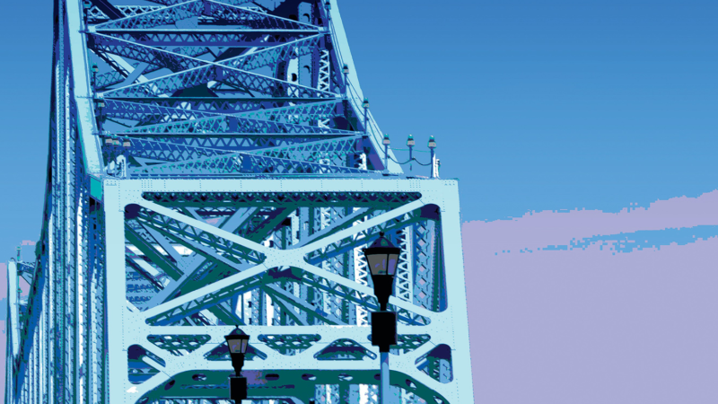 Tractor on Blue Bridge